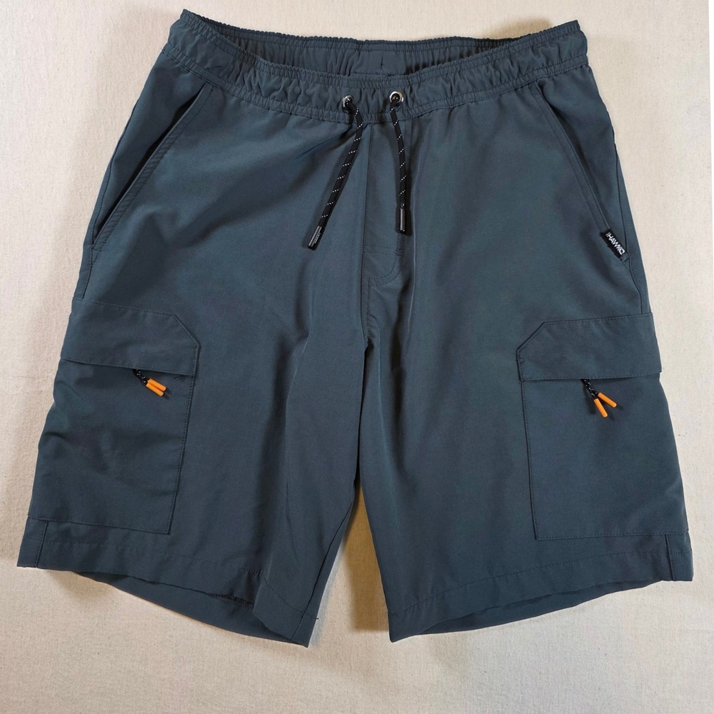 Tony Hawk Mens Medium Dark Gray Performance Stretch Cargo Shorts Board Shorts
